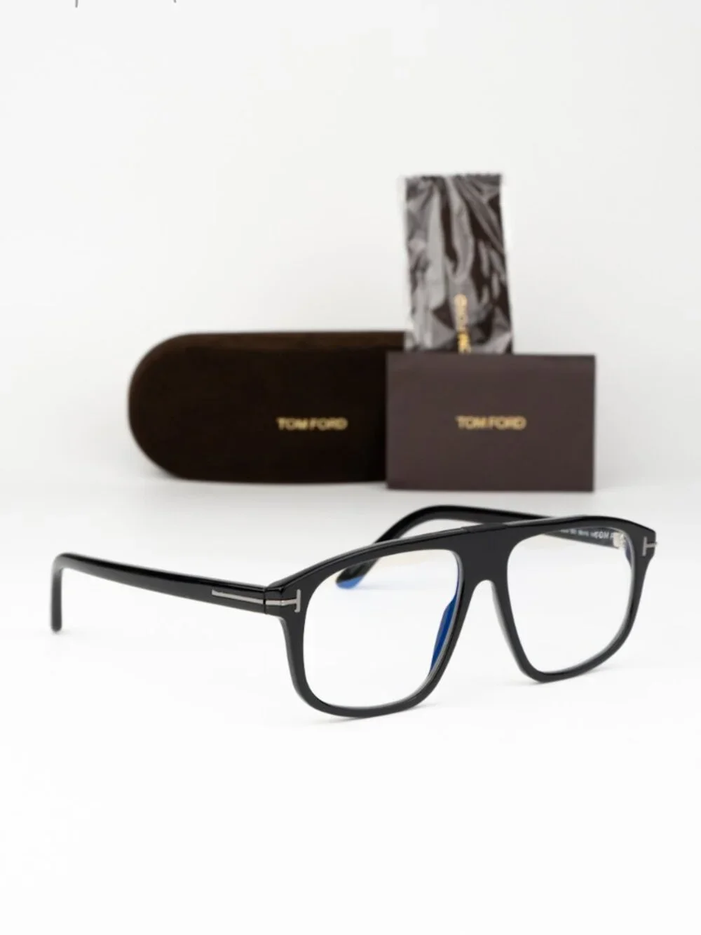 Tom Ford Women Eyeglasses Black Aviator FT5901-B-N 001 NEW AUTHENTIC